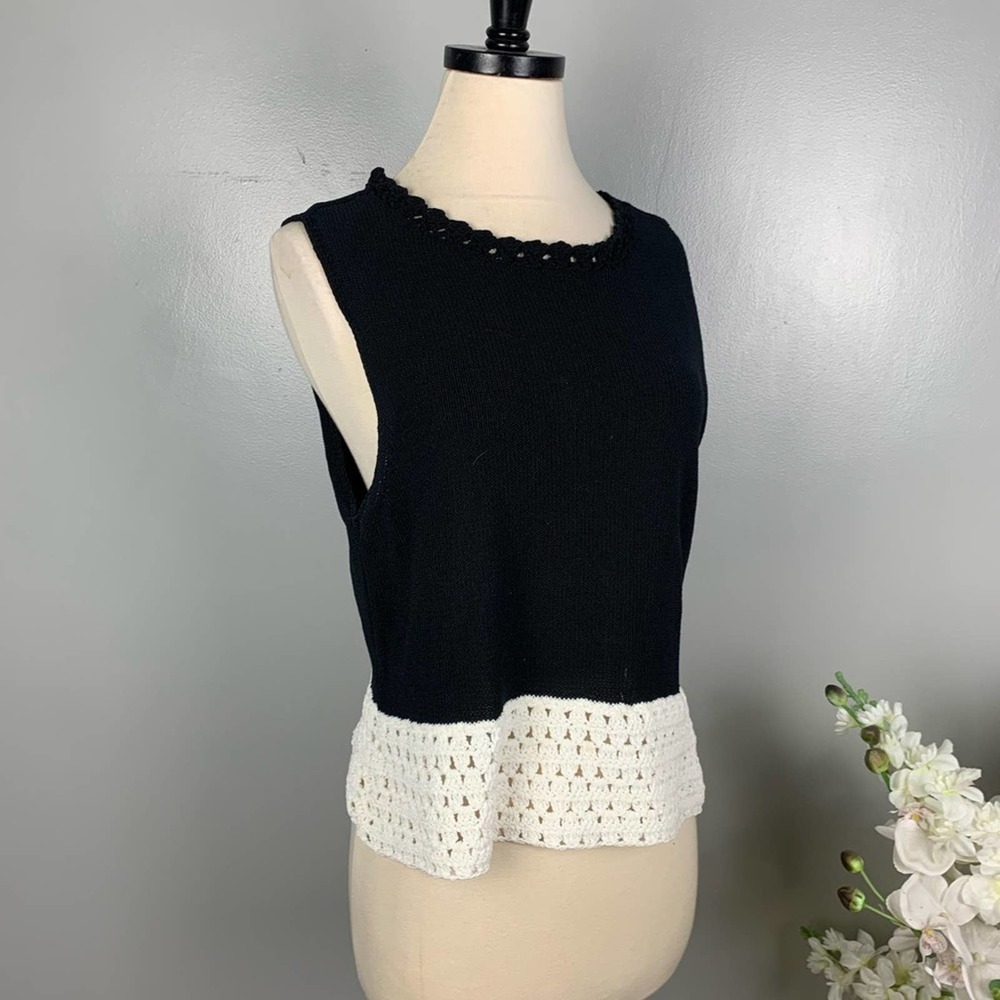 Alice + Olivia Black Knit Top Large